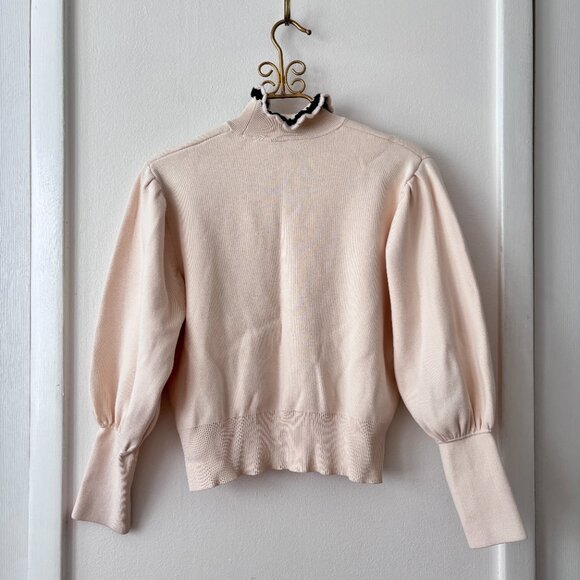 Sandro Ridane Frilled-Neck Blouson Sleeve Jumper - Picture 9 of 11